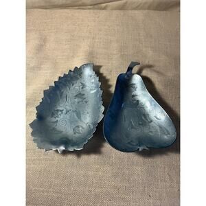 Vintage Neocraft Bowl Set Of Two Pear And Leaf Floral Design